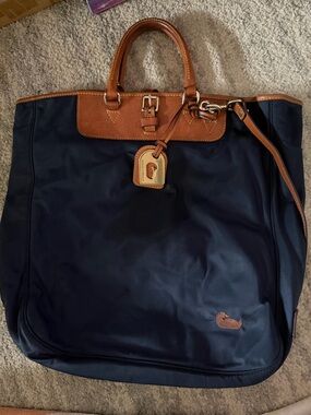 Dooney & Bourke Editor’s Crossbody with Brown Leather Logo Patch